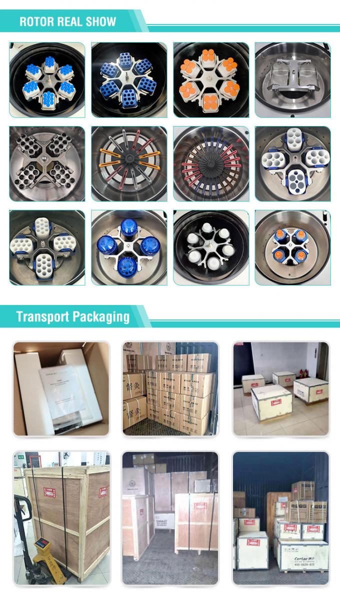 TGL-16 طاولة أعلى الطرد المركزي التبريد، 90ml عالية السرعة الطرد المركزي مع الدوار الزاوية من 1.5ml / 2.2ml أنابيب 7