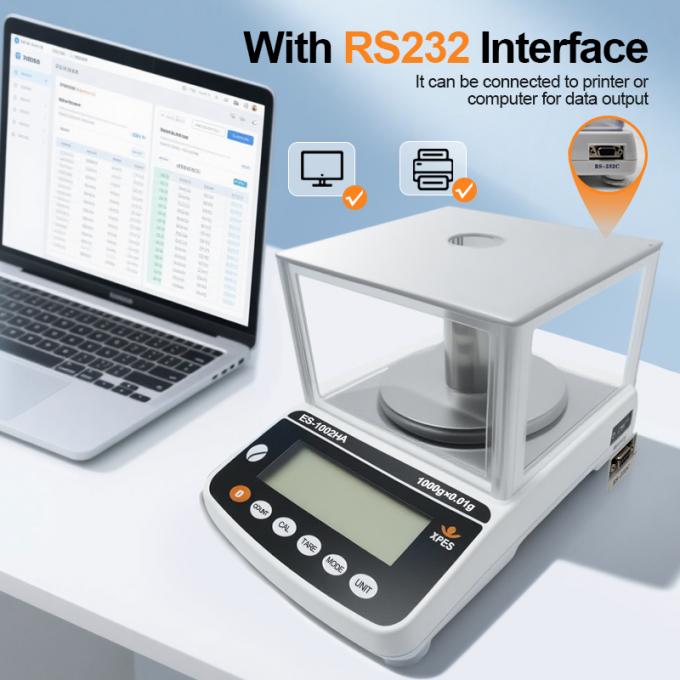 ميزان دقة المختبر 0.001 جرام، أدوات المختبر، ميزان تحليلي، ميزان مع درع مسودة 1