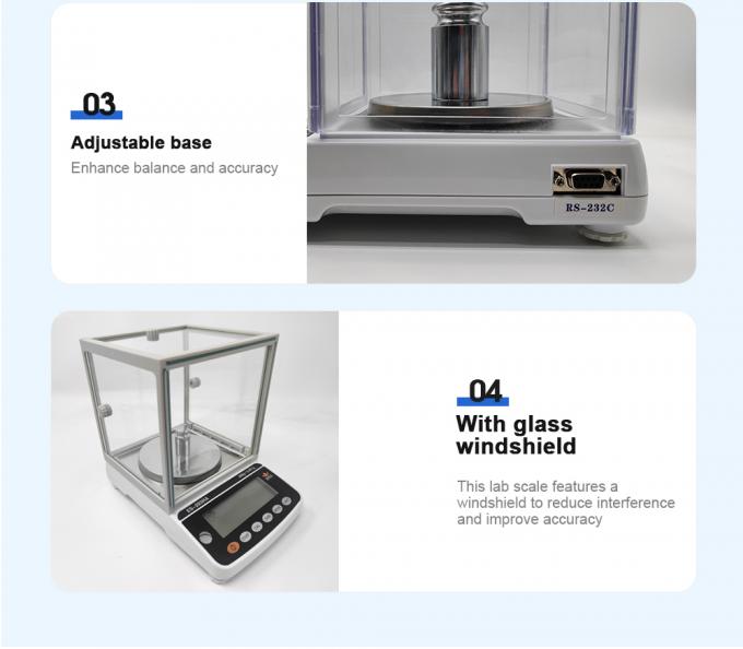 ميزان دقة المختبر 0.001 جرام، أدوات المختبر، ميزان تحليلي، ميزان مع درع مسودة 3