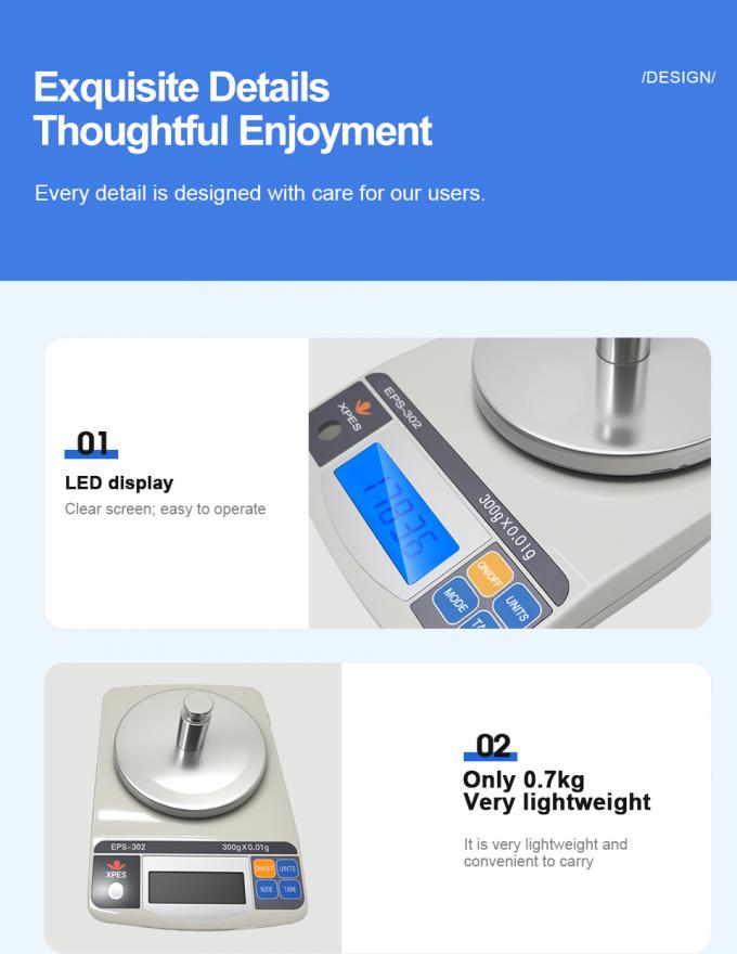 ميزان إلكتروني رقمي عالي الدقة للمجوهرات والأعشاب والأجهزة - دقة 0.01 جرام / 0.1 جرام 1