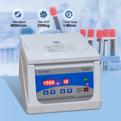 TD4D معدات المستشفيات طرد مركزي البلازما مع الحجم الأقصى 160 مل و 12 × 5 مل أنابيب الدوار