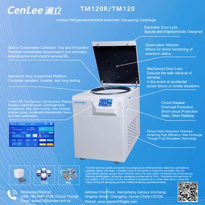 TMF120R أنبوب الدم الطرد المركزي مع إزالة الغطاء التلقائي 3370xg ل 120 × 5/7ml أنابيب